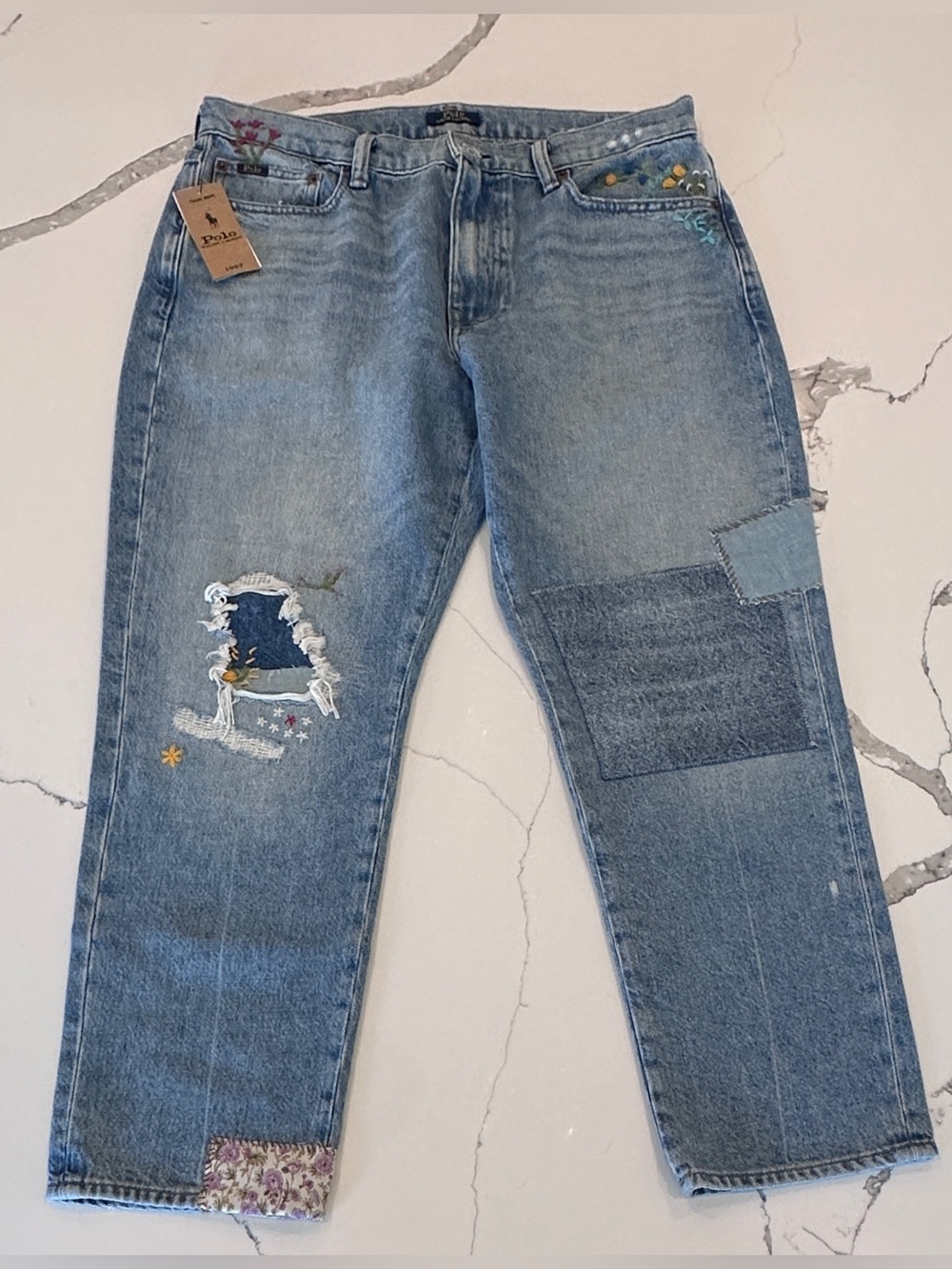 Polo Ralph Lauren Women's Floral Embroidered Jeans Sz 28 NWT